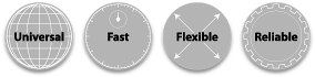 Universal, Fast, Flexible, Reliable